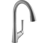 Jacob Delafon E26180-VS Cuisine_Parent - Grifo monomando para fregadero (24,3 cm, sin contacto, con detección electrónica, con ducha extraíble, acabado en acero inoxidable cepillado)