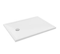 Jacob Delafon Gaspard - Plato de ducha (120 x 90 cm, cerámica lisa PN6, tapón a la izquierda, instalación elevada, empotrada, color blanco