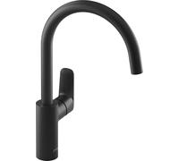 JACOB DELAFON Grifo de cocina monomando Negro Mate Caño orientable cuello de cisne Aireador antical Ahorro de agua y energía por apertura en frío JULY+ E35686-4-BL