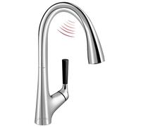 JACOB DELAFON Grifo de cocina sin contacto Ducha antical extraíble con 2 jets y caño giratorio 360º Ahorro de agua Maneta personalizable (incluye 3 colores) Color Cromo MALLECO E77748-CP