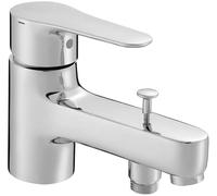 JACOB DELAFON Grifo monomando baño-ducha Grifería con inversor automático de tirador integrado Grifería en Latón Cromado Aireador antical Ahorro de agua JULY E16044-4-CP
