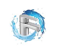 JACOB DELAFON Grifo monomando con portacadenillas para lavabo Aireador antical Ahorro de agua 5 l/min y fácil instalación Latón Cromado Color Cromo JULY E16027-4-CP