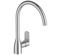 Jacob Delafon - Grifo monomando para fregadero de cocina Marie (cuello de cisne, boquilla giratoria 360°, ahorro de agua, 35 x 22,7 x 8,3 m), acabado cromado, E21151-CP
