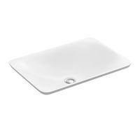 Jacob Delafon - Lavabo rectangular 53 x 37 cm - Blanco - Forma suave contemporánea - Mantenimiento rápido con pendientes suaves - E96117-0