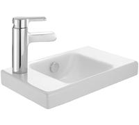 JACOB DELAFON Lavamanos cerámico de 40x25cm Orificio para grifería a izquierda Incluye embellecedor de rebosadero y fijaciones Fácil limpieza Color Blanzco Odéon Up E4759G-00