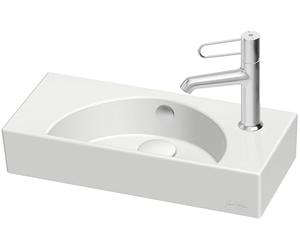 JACOB DELAFON Lavamanos pequeño cerámico para baños pequeños o aseos 50 x 22,5 x 8,5 cm 1 orificio de grifería a derecha Lavabo instalación a pared Fácil limpieza ODÉON RIVE GAUCHE EGO112-56-00