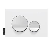 Jacob Delafon - Placa de control, doble tecla redonda, color blanco brillante