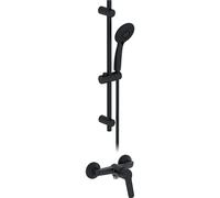JACOB DELAFON - Set mezclador de ducha (color negro mate, con barra de ducha y flexible)