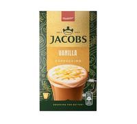 JACOBS Cappuccino - Café instantáneo 2 en 1 con mezcla equilibrada de café y palitos de sabor cremoso, porciones individuales, café rico y fuerte, paquete de 5 cajas con 20 varillas cada una