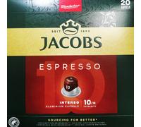 Jacobs Douwe Egberts Cápsulas de aluminio Jacobs Espresso 10 Intenso 20 compatibles con cafeteras Nespresso®