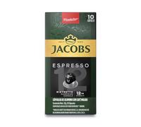 Jacobs Espresso 12 Ristretto Cápsulas de café, Compatible con Nespresso, 10 cápsulas de 5,2 g