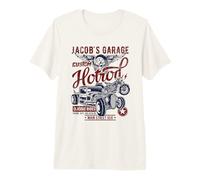 Jacob's Garage Hotrod Classic Rides Diseño Envejecido Camiseta Premium