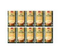 Jacobs Palitos de café instantáneo 2 en 1, sabor capuchino, tostado oscuro, 100 barras (5 cajas de 20), porciones individuales, selladas individualmente, café rico y fuerte, paquete de 5 cajas