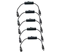 JacobsParts - Cable de extensión de interruptor de alimentación manual en línea DC macho a hembra de 5,5 mm x 2,1 mm para tira de luz LED y otras aplicaciones de bajo voltaje