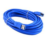 JacobsParts Cable de extensión USB 3.0 estándar tipo A macho a hembra, azul, 5 metros