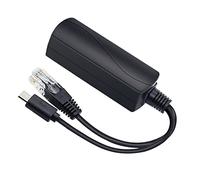 JacobsParts Divisor PoE de 5 V, adaptador micro USB de 48 V a 5 V 2.4 A, compatible con IEEE 802.3af para cámara IP, Raspberry Pi y más