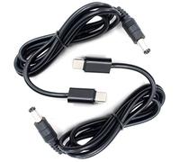 JacobsParts Paquete de 2 Cables de alimentación USB C Tipo C de 12 V PD de 3 pies 5 A, Conector CC de 5,5 x 2,1 mm