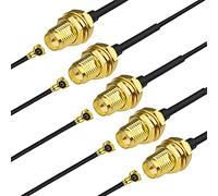 JacobsParts Paquete de 5 cables de 6 pulgadas U.FL/IPX a RP-SMA hembra para antena WiFi, UFL ipex de 1,13 mm Mini PCI