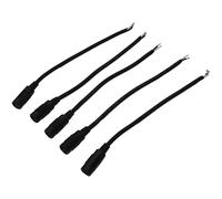 JacobsParts Paquete de 5 conectores hembra hembra de 18 AWG CC de 15.2 cm para tira de luz LED, cámara de seguridad CCTV, DVR y otras aplicaciones de bajo voltaje