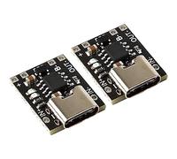 JacobsParts Placa de carga de batería de litio USB tipo C de 3.7 V más pequeña, módulo de carga de 4.2 V con circuito de protección e indicadores de carga LED, entrada USB-C de 5 V (paquete de 2)