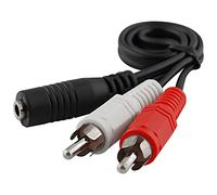JacobsParts RCA Enchufe Macho a 3.5 mm Hembra Aux Audio estéreo Jack de Auriculares Cable Adaptador convertidor