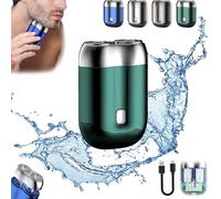 Jacooba Electric Razor, Model Mini Portable Dual-Head Electric Shaver, Wet and Dry Electric Shaver, Rechargeable Ipx-7 Waterproof Electric Razor (Green)