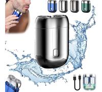 Jacooba Electric Razor, Model Mini Portable Dual-Head Electric Shaver, Wet and Dry Electric Shaver, Rechargeable Ipx-7 Waterproof Electric Razor (Grey)