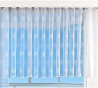 Jacquard Bogenstore 13142 - Cortina (145 x 450 cm), diseño de Flores, Color Blanco