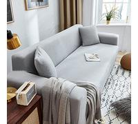 Jacquard De 1 Pieza Fundas De Sofa Estiramiento Alto Funda Sofa Espesar Antideslizante para Perros Y Mascotas Fundas para Sofá Protector De Muebles A Prueba-Gris Claro-3 plazas (190-230 cm)
