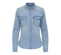 JACQUELINE de YONG Camisa vaquera para mujer JDYMOON Camisa vaquera, Medio De Mezclilla Azul, XS