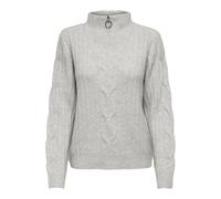 JACQUELINE de YONG JDYANDREA L/S Zip Cable Jersey KNT, Super Light Grey Melange, XL