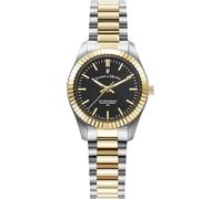 Jacques Du Manoir Inspiration Prime JWL03906 - Reloj de Pulsera analógico para Mujer, Cuarzo, Acero Inoxidable, 31 mm, Correa de Acero Inoxidable, Color: Oro/Plata, 5 Bares, Color de la Esfera: Negro