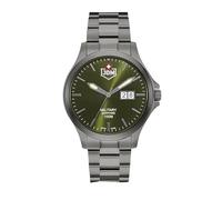 Jacques Du Manoir Millitary Alpha Big Date - Reloj de Pulsera para Hombre, Cuarzo, analógico, Acero Inoxidable, 41,5 mm, Correa de Acero Inoxidable, Color Negro, 10 Bar, Color de la Esfera: Verde