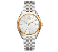 Jacques Du Manoir Millitary Interlaken Gents JDM-WG023-07 - Reloj de pulsera para hombre, cuarzo, analógico, acero inoxidable, 41 mm, correa de acero inoxidable, color: plata/oro, 5 bares, color de la