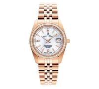 Jacques du Manoir - Reloj de pulsera chapado en oro rosa clásico inspirado en Suiza