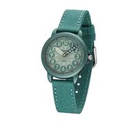 JACQUES FAREL Lernuhr OrGT 1114 Reloj de pulsera para niños, analógico, de cuarzo, con correa de tela de algodón orgánico, color azul jade y turquesa, sostenible, climáticamente neutro, ORGT 1114,