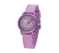 Jacques Farel ORGT 1112 - Reloj de pulsera analógico de cuarzo para niña, con correa textil de algodón orgánico, color lila y violeta, sostenible