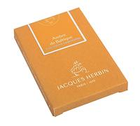 Jacques Herbin 11041JT - Caja de 7 cartuchos grandes - Tamaño internacional, para plumas y bolígrafos roller Ámbar Báltico. Fabricado en Francia