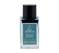 Jacques Herbin 16035JT - Botella de tinta con purpurina dorada para plumas, rodillo, pluma de vidrio y portaplumas de 15 ml, esmeralda de Chivor
