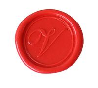 Jacques Herbin 40322T - Une pastille en laiton pour cire à cacheter, alphabet anglais, lettre V