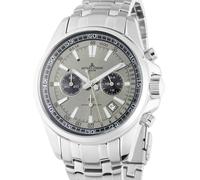 JACQUES LEMANS Reloj para hombre con esfera de corte solar cronógrafo 1-2117ZA, plateado/plateado con correa de metal, Plateado/plateado con correa de metal