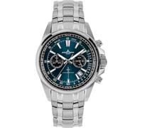 Jacques Lemans Reloj cronógrafo para hombre con esfera de corte solar 1-2117, D. Blue Silver With Metal Band, Pulsera