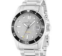 JACQUES LEMANS Reloj para hombre Hybromatic con correa de metal macizo de acero inoxidable 1-2170H, Correa metálica/gris/negro, Pulsera