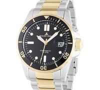 JACQUES LEMANS Reloj para hombre, correa de metal hibromático, acero inoxidable macizo, ip-oro/bicolor 1-2170L, correa de metal/negro/dorado, Correa de metal/negro/dorado