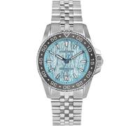 JACQUES LEMANS 1-2205 Liverpool Diver - Reloj para hombre con correa de silicona y superficie de piel o con banda metálica de 41 mm, fecha 20 ATM, Turquesa/Metal Band, Pulsera