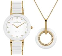 JACQUES LEMANS Mónaco 42-7L - Reloj de pulsera para mujer (acero inoxidable, con reloj de cerámica y cristal, 10 ATM)