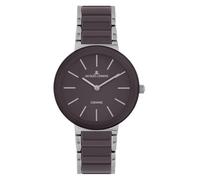 JACQUES LEMANS Reloj analógico de cuarzo para mujer, talla única, gris oscuro, plata 32032129