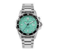 JACQUES LEMANS - Reloj Automatic Hybromatic - Movimiento automático - Grosor de la caja: 12,5 mm - Acero inoxidable - 20 ATM, Correa de metal/turquesa/gris, Pulsera