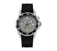 JACQUES LEMANS - Reloj Automatic Hybromatic - Movimiento automático - Grosor de la caja: 12,5 mm - Acero inoxidable - 20 ATM, Correa de silicona/gris/negro, Einheitsgröße, Deportivo
