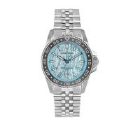 JACQUES LEMANS - Reloj Date Liverpool Diver - Movimiento de cuarzo - Grosor de la caja: 11,4 mm - Ancho de la caja: 41 mm - Acero inoxidable - Azul claro - 20 ATM